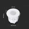 Czujnik ruchu 360st wpuszczany okrągły biały 1000W LED IP54 V-TAC VT-81042 5 lat gwarancji
